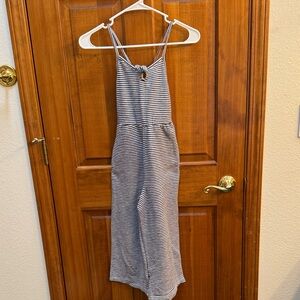 Old Navy Black and White Striped Kids Jumpsuit